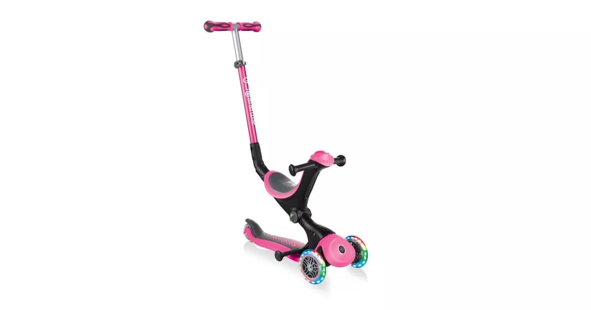 Самокат Globber GO•UP DELUXE LIGHTS — рожевий