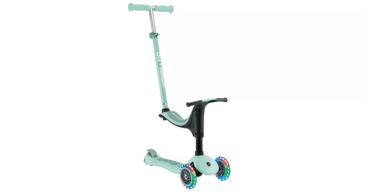 Самокат Globber GO•UP SPORTY LIGHTS — зелений, сірий