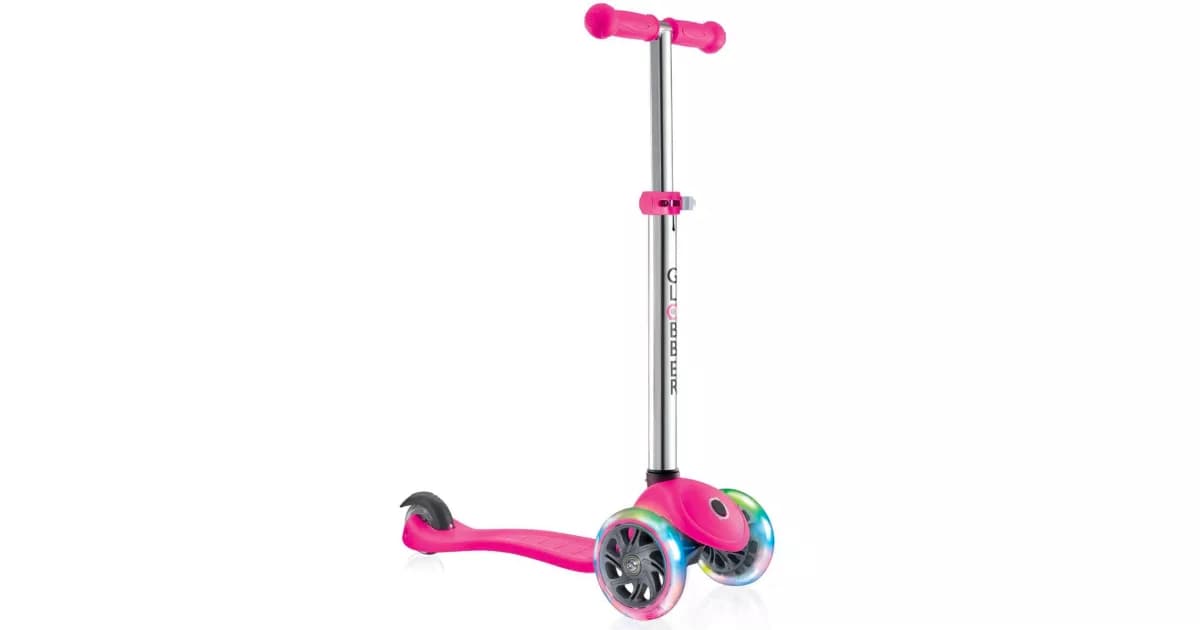 Самокат Globber PRIMO LIGHTS — рожевий