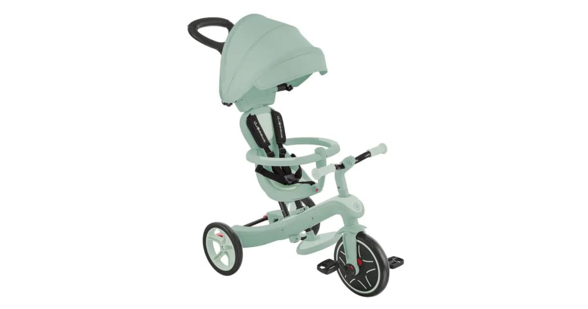 Триколісний велосипед Globber EXPLORER TRIKE 4in1 — сірий, фісташковий