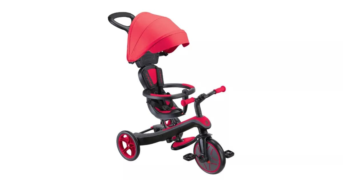 Триколісний велосипед Globber EXPLORER TRIKE 4in1 — червоний, сірий